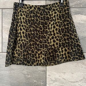 Leopard Print Mini Skirt